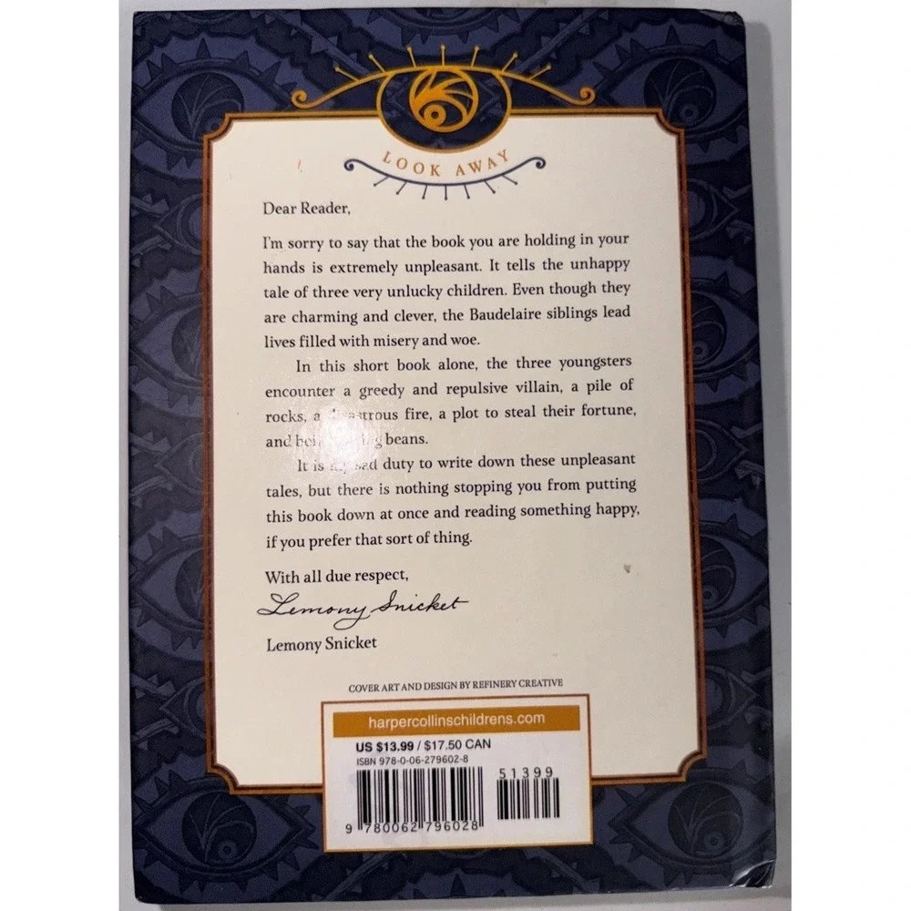 A Series of Unfortunate Events by Lemony Snicket 1-4 Hardcover Books